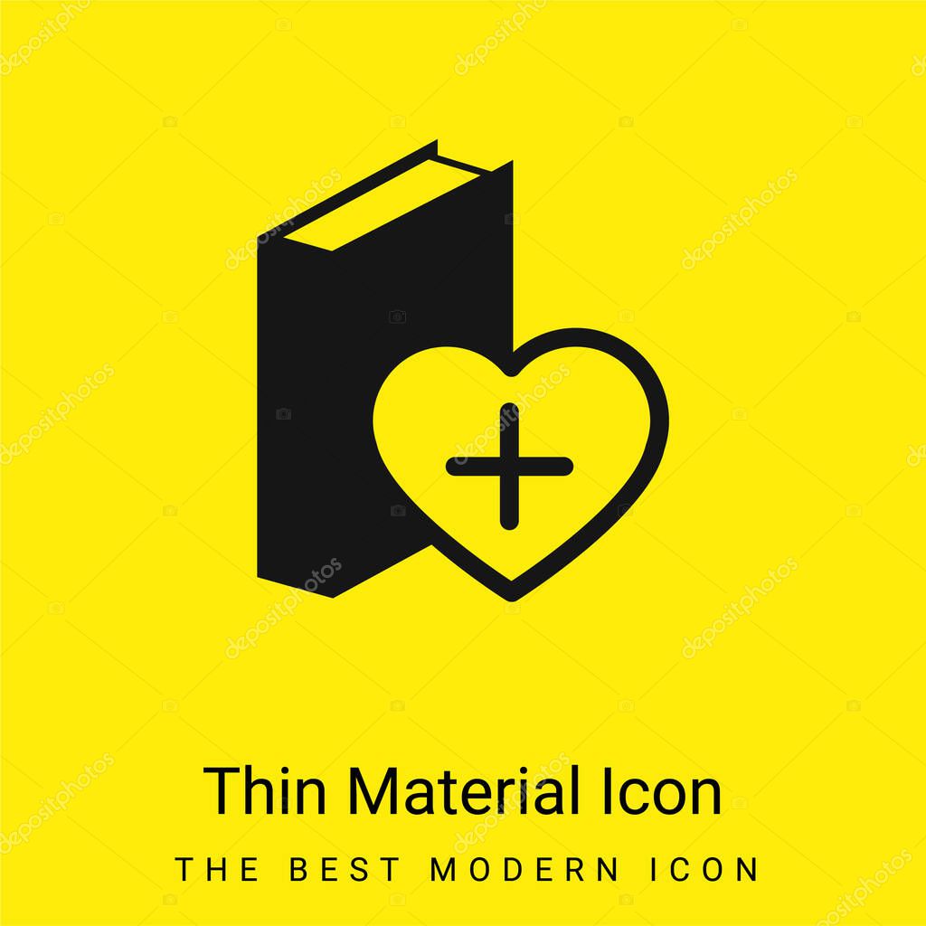A Heart Beside The Book minimal bright yellow material icon