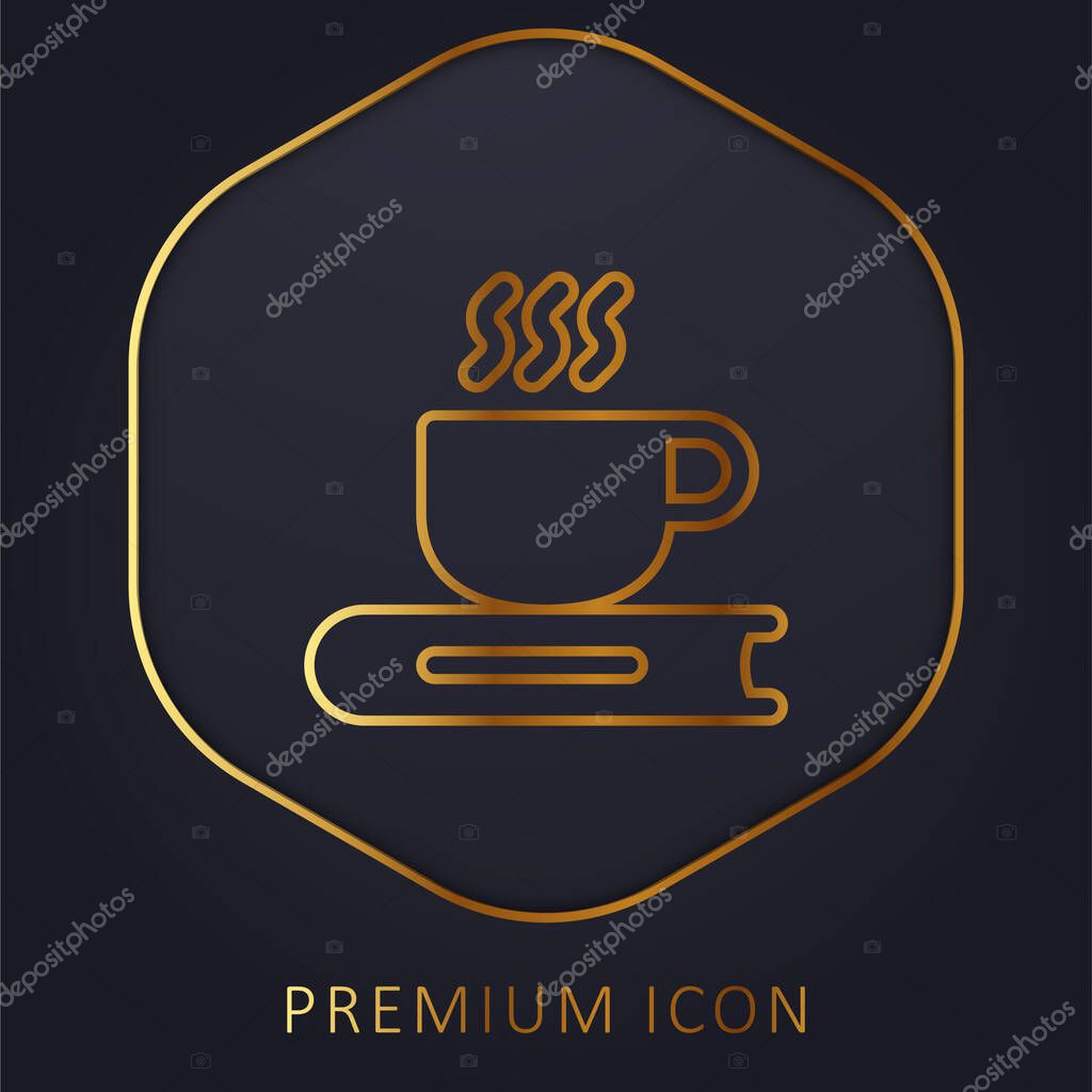 Book golden line premium logo or icon