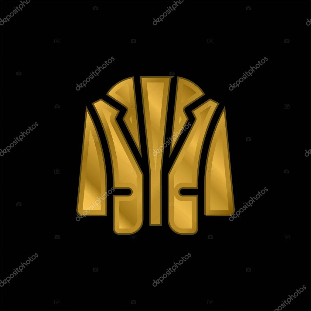 Blazer gold plated metalic icon or logo vector