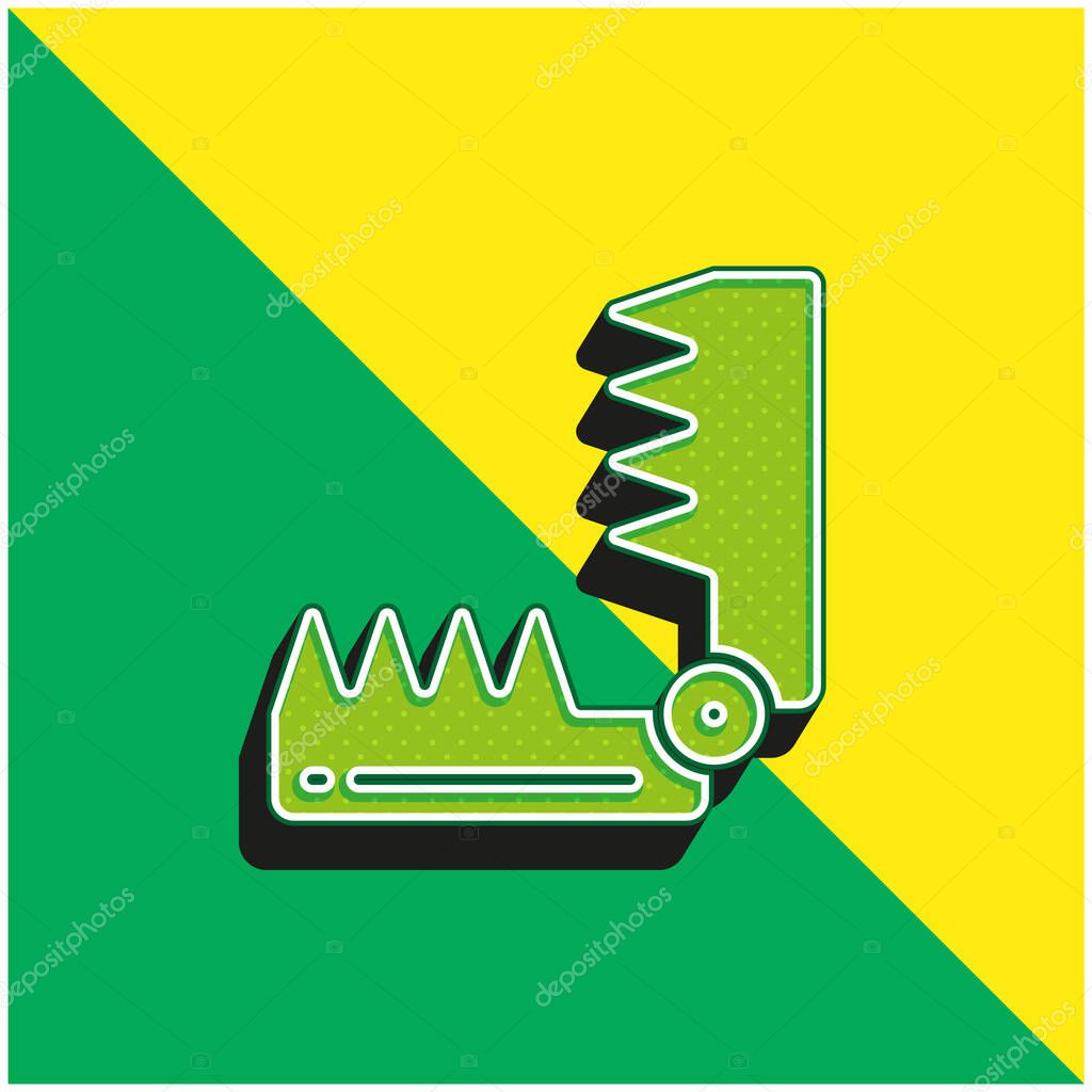 Bear Trap Green and yellow modern 3d vector icon logo