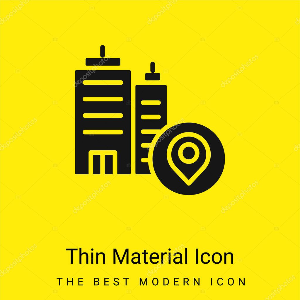 Address minimal bright yellow material icon