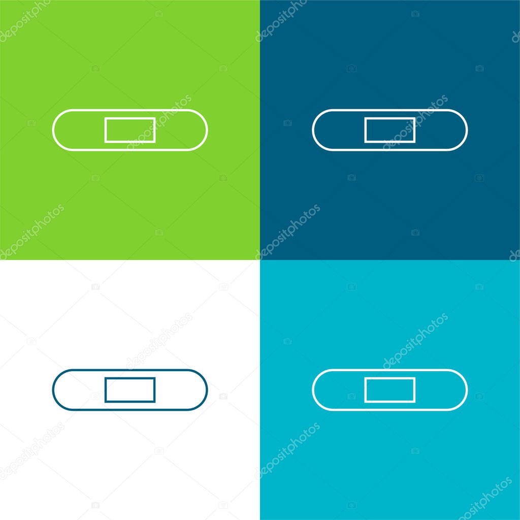 Band Aid Silhouette With White Details Flat four color minimal icon set