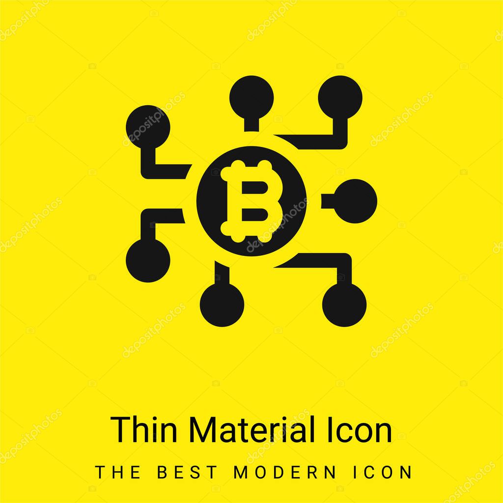 Bitcoin minimal bright yellow material icon