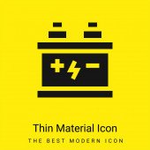 Battery minimal bright yellow material icon