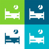 Schlafenszeit flach vier Farben minimales Symbol-Set