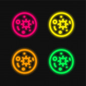 Blood Test čtyři barvy zářící neonový vektor ikona
