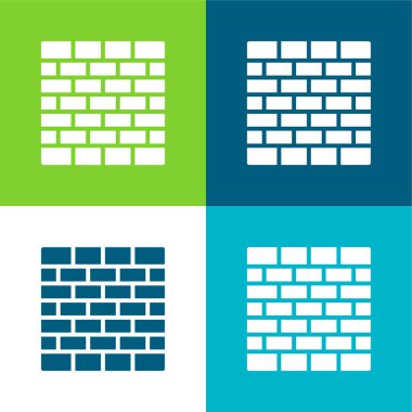 Tuğla Duvarı Düz 4 renk en küçük simge kümesi