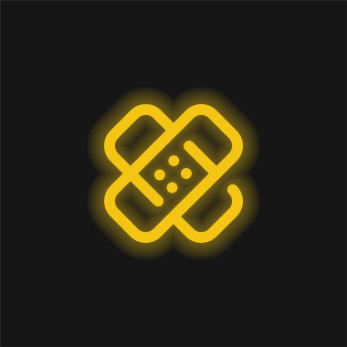 Sargı bezi sarı parlak neon simgesi