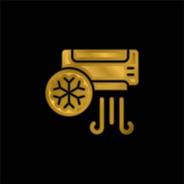 Klima altın kaplama metalik simge veya logo vektörü
