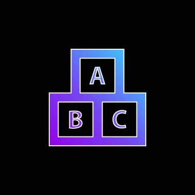 Eğitim için ABC Küpleri Mavi Gradyan vektör simgesi