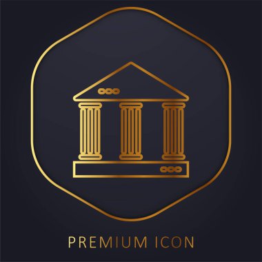 Bank golden line premium logo or icon clipart