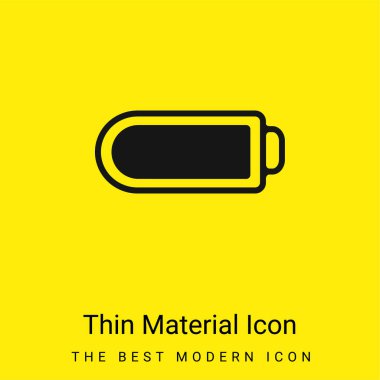 Battery With Full Charge minimal bright yellow material icon clipart
