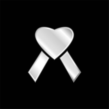 AIDS Kalp gümüş kaplama metalik simge