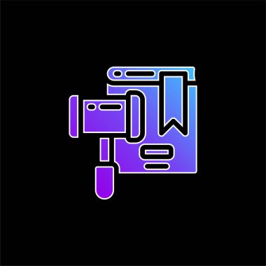 Açık arttırma mavi eğimli vektör simgesi