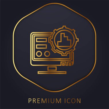 Big Data golden line premium logo or icon clipart