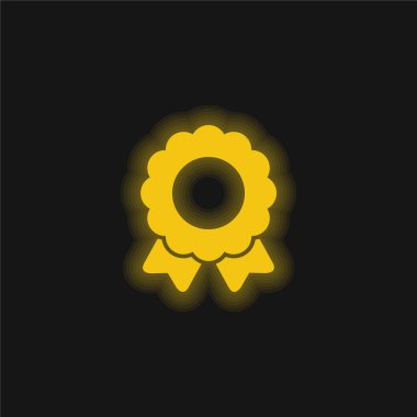 Rozet sarı parlak neon simgesi
