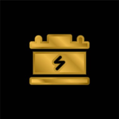 Pil altın kaplamalı metalik simge veya logo vektörü