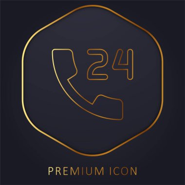 24 Hours golden line premium logo or icon clipart