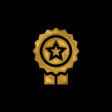 En çok satan altın kaplama metalik simge veya logo vektörü