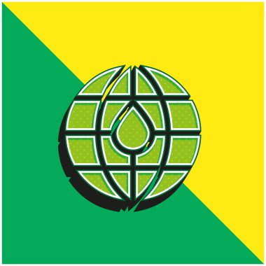 Kan Bağışı Yeşil ve Sarı Modern 3D vektör simgesi logosu