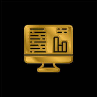 Analitik altın kaplama metalik simge veya logo vektörü