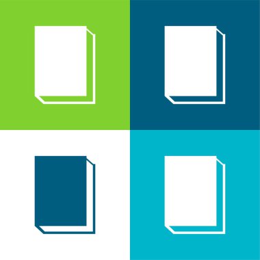 Kitap Düz 4 renk minimal simgesi seti