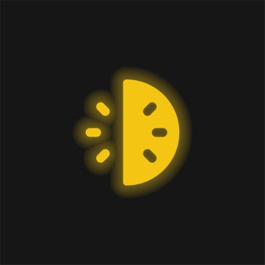 30 Minutes yellow glowing neon icon clipart