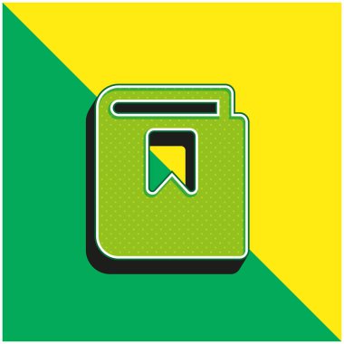 Bookmark Green and yellow modern 3d vector icon logo clipart