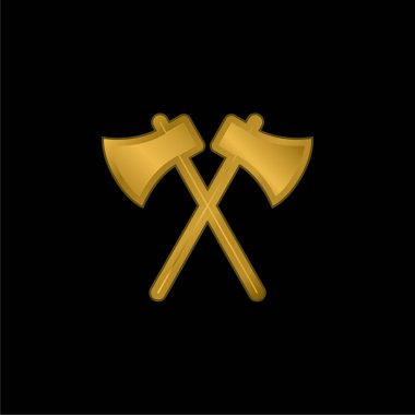 Eksen altın kaplamalı metalik simge veya logo vektörü