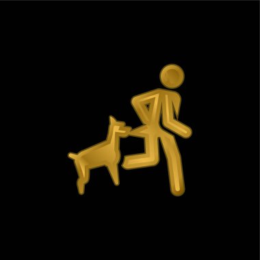 Isırık altın kaplama metalik simge veya logo vektörü