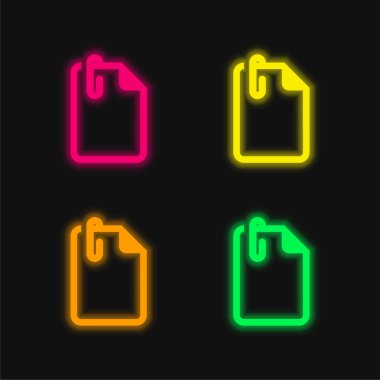 Parlayan dört renk neon vektör simgesi ekle