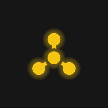 Biyoloji sarı parlak neon simgesi