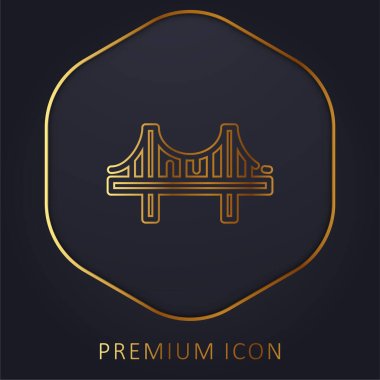 Köprü altın çizgi prim logosu veya simgesi