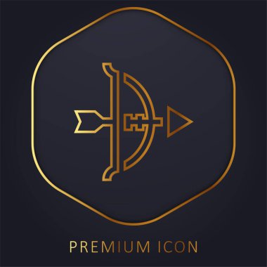 Okçuluk altın çizgisi prim logosu veya simgesi