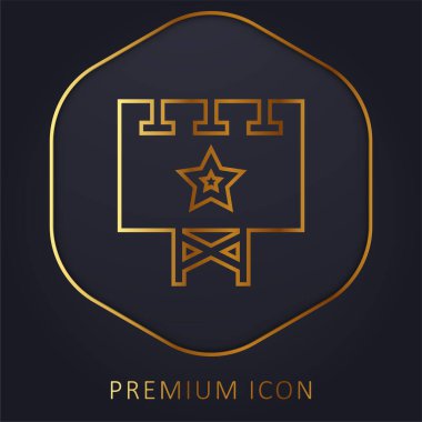 Billboard golden line premium logo or icon clipart