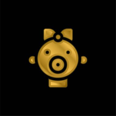 Bebek altın kaplama metalik simge veya logo vektörü