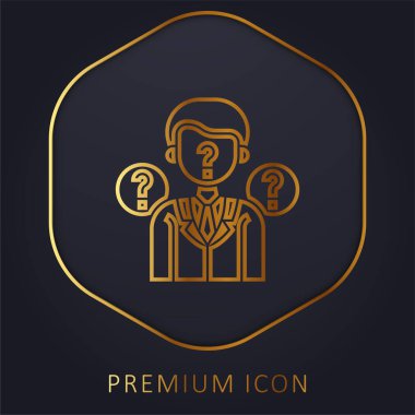 Anonimlik altın çizgi prim logosu veya simgesi