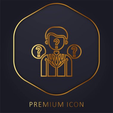 Anonymity golden line premium logo or icon clipart