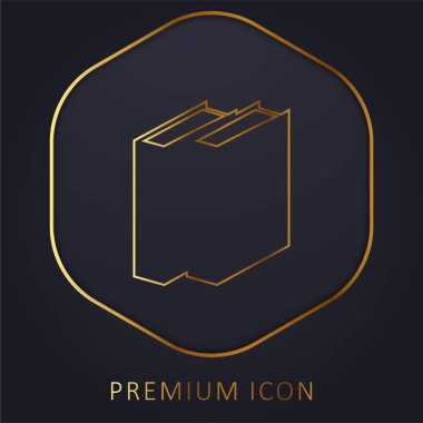 Kitaplar altın çizgi premium logo veya simge