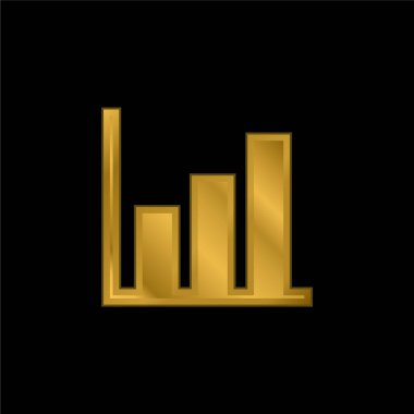 Çubuk altın kaplama metalik simge veya logo vektörü