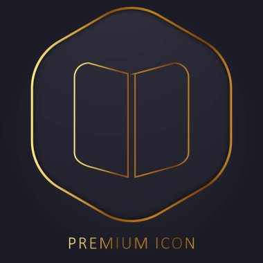 Book Black Açılmış Sembol Altın Satır prim logosu veya simgesi