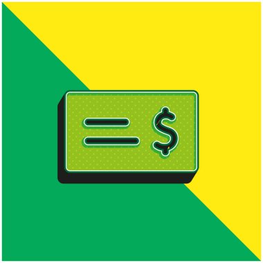 Banka Denetimi Yeşil ve Sarı 3D vektör simgesi logosu