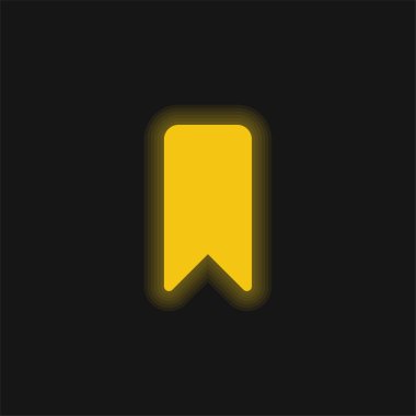 Yer imi sarı parlak neon simgesi