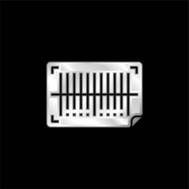 Barkod gümüş kaplama metalik simge