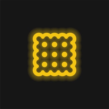 Bisküvi sarısı parlak neon simgesi