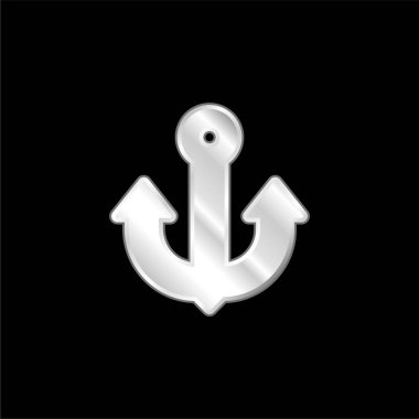 Çapa gümüş kaplama metalik simge