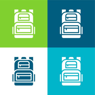 Sırt çantası Düz 4 renk minimal simgesi seti