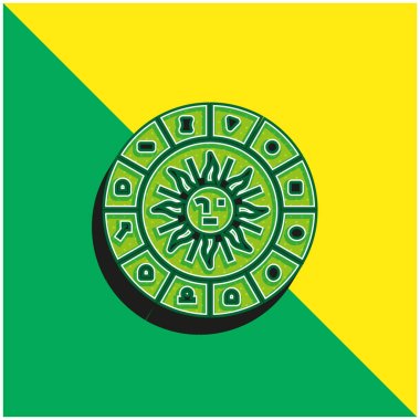 Astroloji Yeşil ve Sarı Modern 3D vektör simgesi logosu
