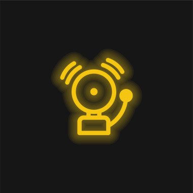 Alarm sarı parlayan neon simgesi