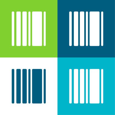 Barkod Kare Değişkeni Düz 4 renk simgesi seti